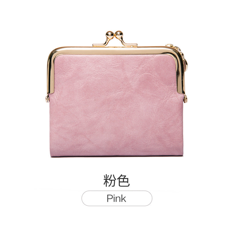 Phase Printed Leather Short Wallet for Women 2024 New Clip Coin Purse Retro Multi-Functional Foldableing Wallet Card Bag for Women