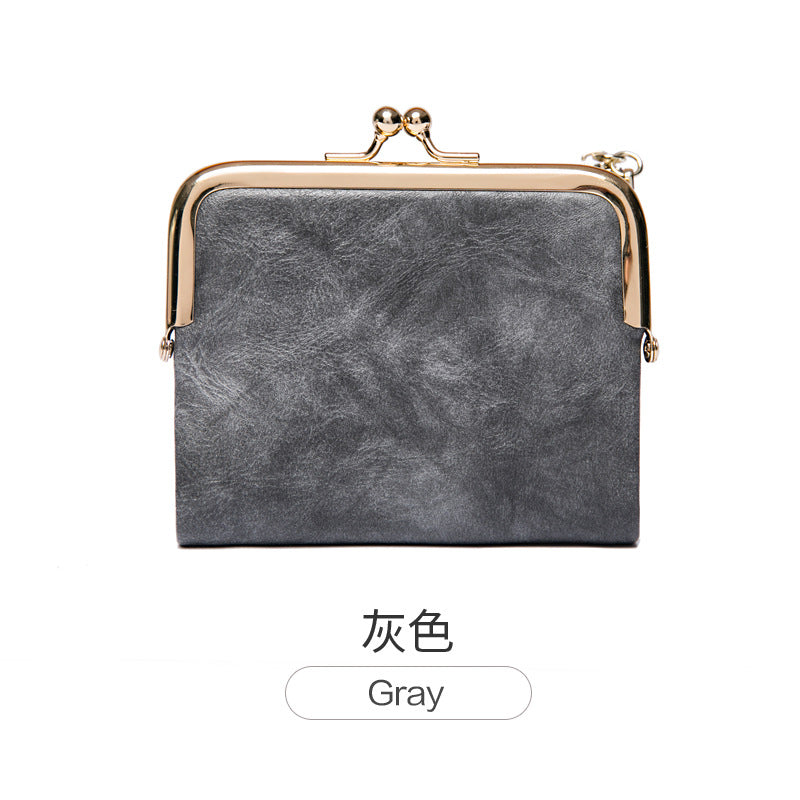 Phase Printed Leather Short Wallet for Women 2024 New Clip Coin Purse Retro Multi-Functional Foldableing Wallet Card Bag for Women