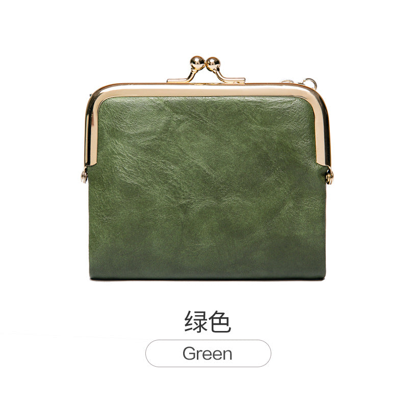 Phase Printed Leather Short Wallet for Women 2024 New Clip Coin Purse Retro Multi-Functional Foldableing Wallet Card Bag for Women