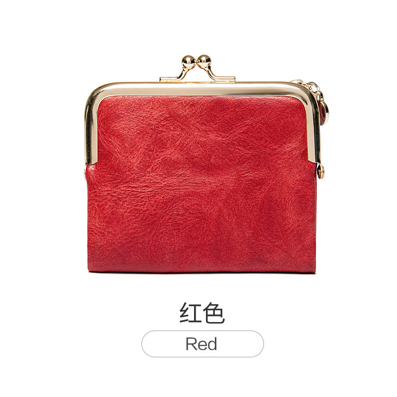 Phase Printed Leather Short Wallet for Women 2024 New Clip Coin Purse Retro Multi-Functional Foldableing Wallet Card Bag for Women
