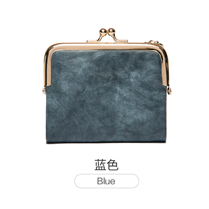 Phase Printed Leather Short Wallet for Women 2024 New Clip Coin Purse Retro Multi-Functional Foldableing Wallet Card Bag for Women