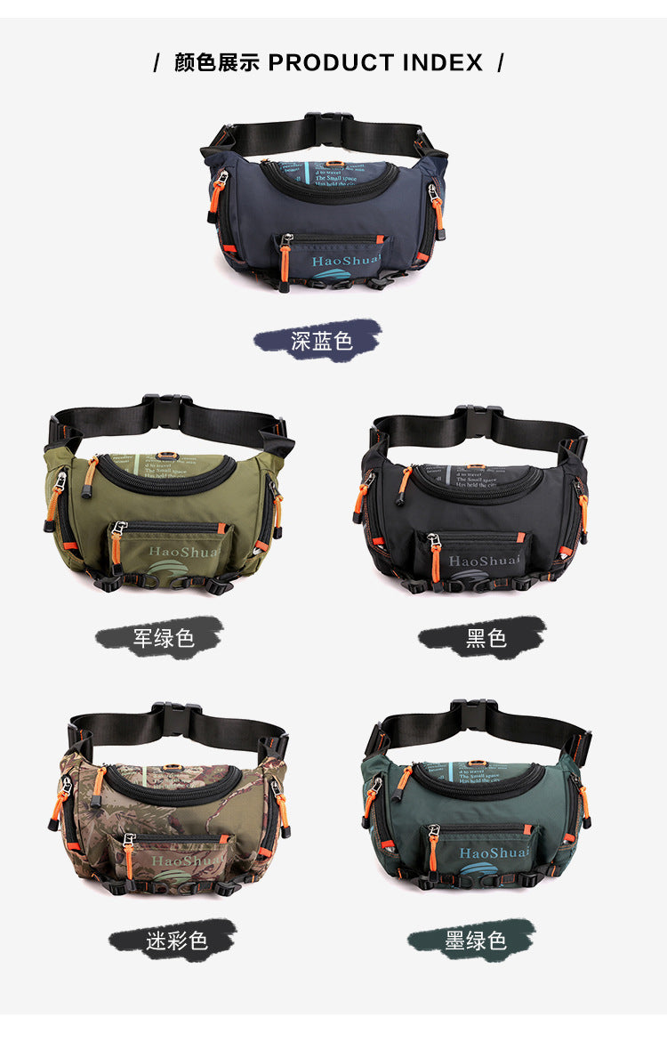 New Multifunctional Outdoor Waist Bag Sports Men's Shoulder Crossbody Bag Waterproof Chest Bag Cycling Climbing Large Capacity Waist Bag