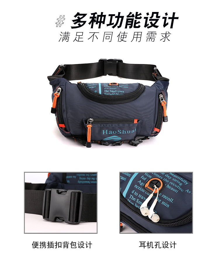 New Multifunctional Outdoor Waist Bag Sports Men's Shoulder Crossbody Bag Waterproof Chest Bag Cycling Climbing Large Capacity Waist Bag