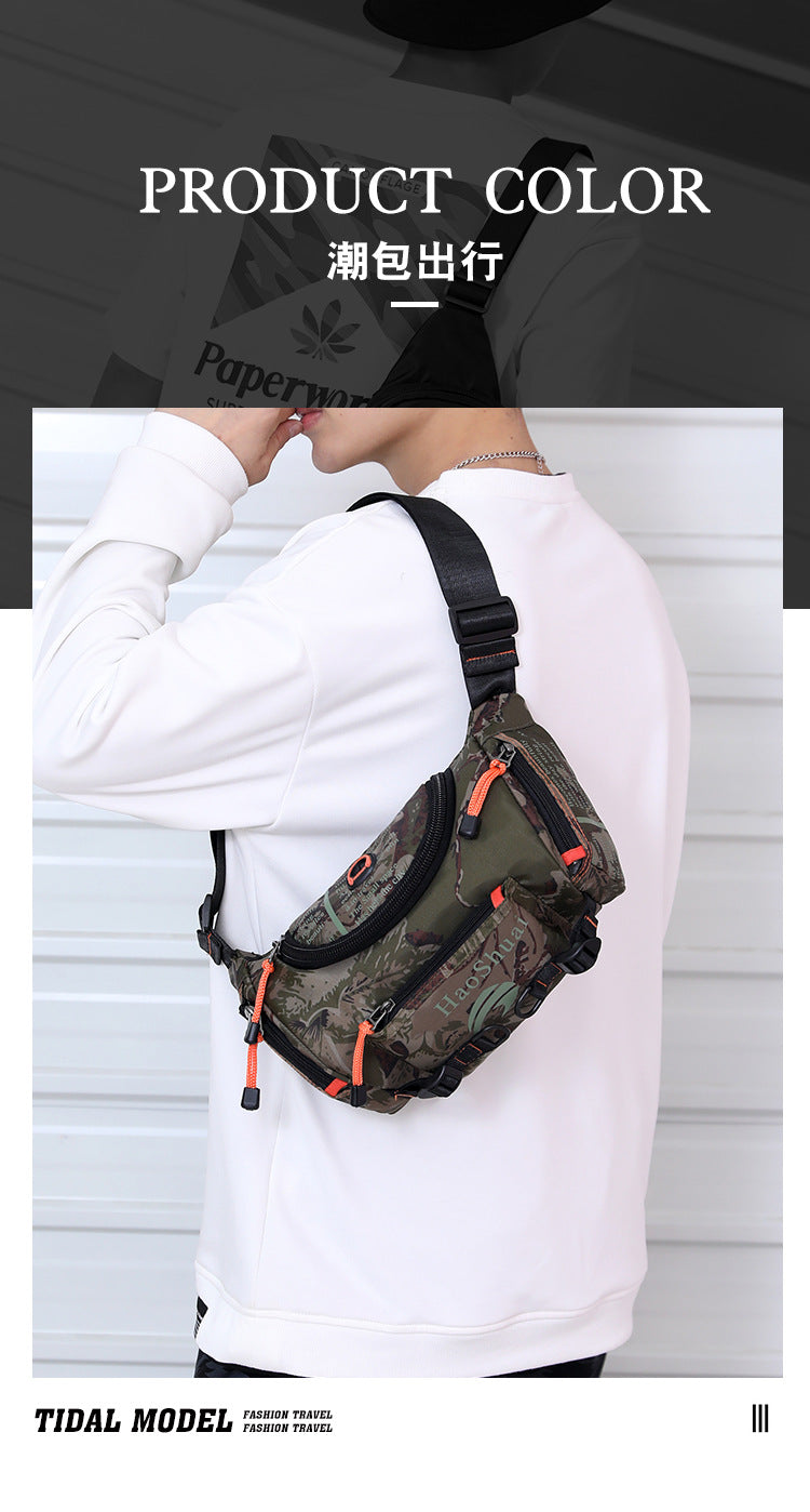 New Multifunctional Outdoor Waist Bag Sports Men's Shoulder Crossbody Bag Waterproof Chest Bag Cycling Climbing Large Capacity Waist Bag