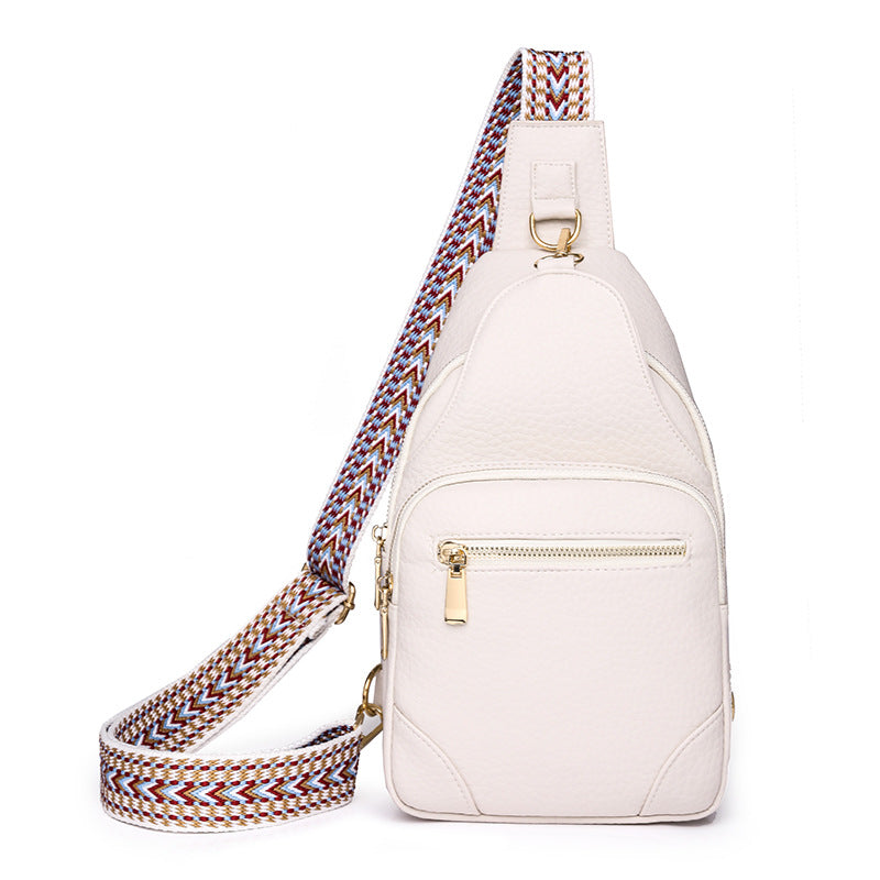 Cross-border Women's Chest Bag Soft Leather Fashion New Chest Crossbody Bag 2024 All-match Outgoing Backpack Casual Shoulder Bag