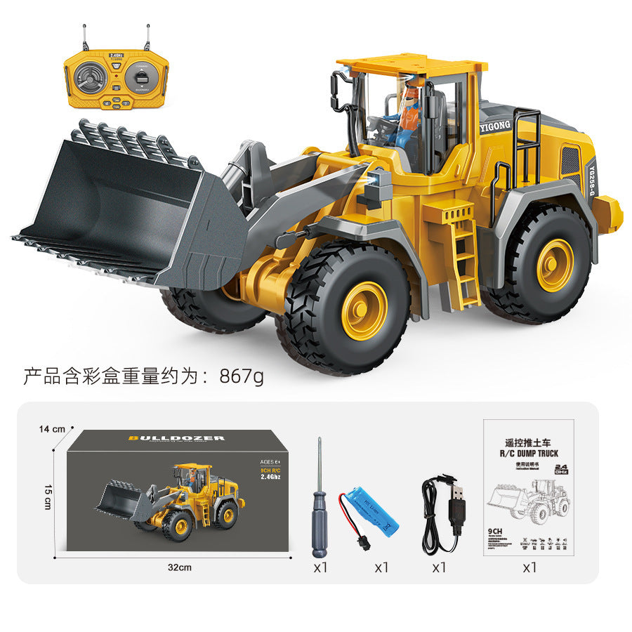 Cross-border 11-way children's electric toy lighting and sound effects engineering vehicle 1:20 crawler alloy remote control excavator model