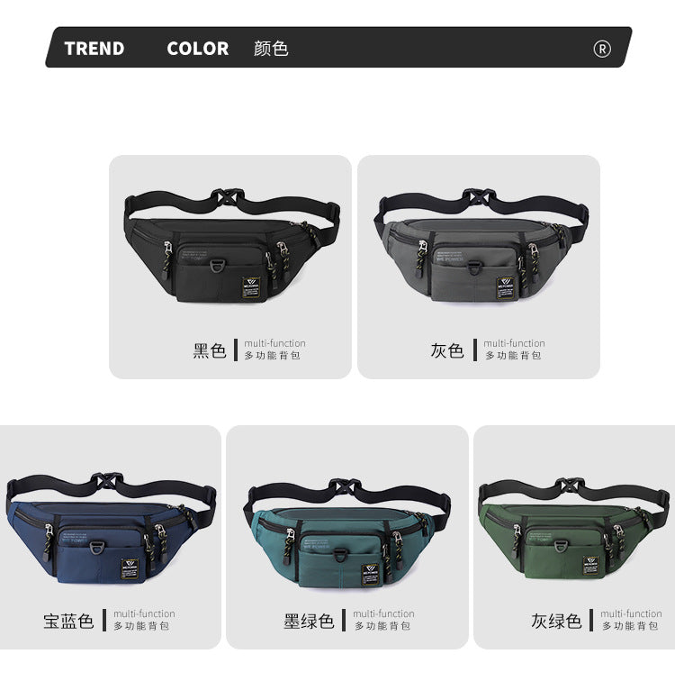 Wholesale New Fashion Chest Bag Outdoor Sports Waist Bag Mobile Phone Bag Men's Casual Crossbody Bag Cashier Bag Simple Backpack