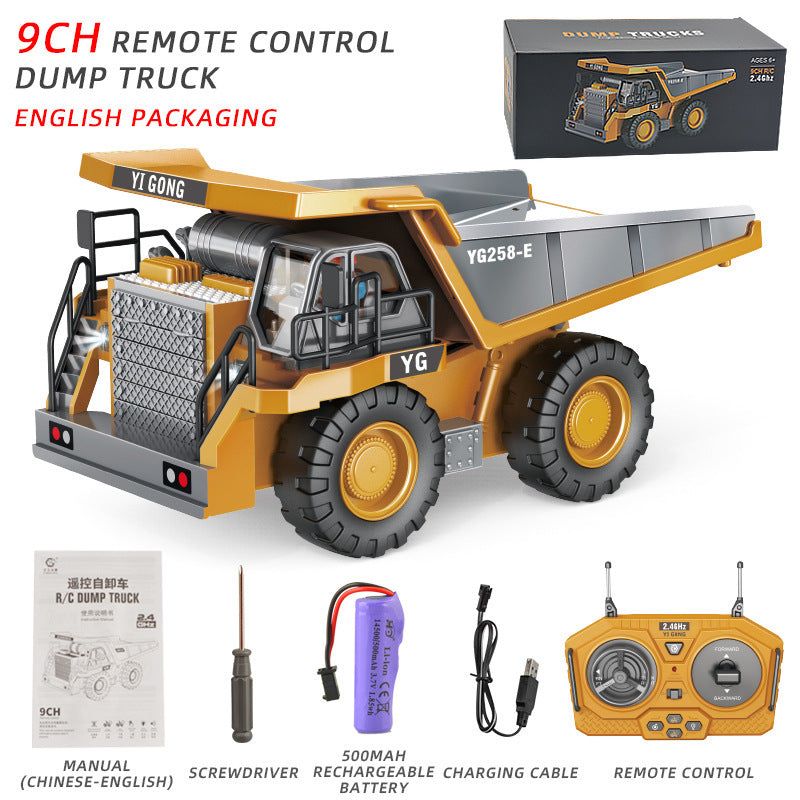 Cross-border 11-way children's electric toy lighting and sound effects engineering vehicle 1:20 crawler alloy remote control excavator model