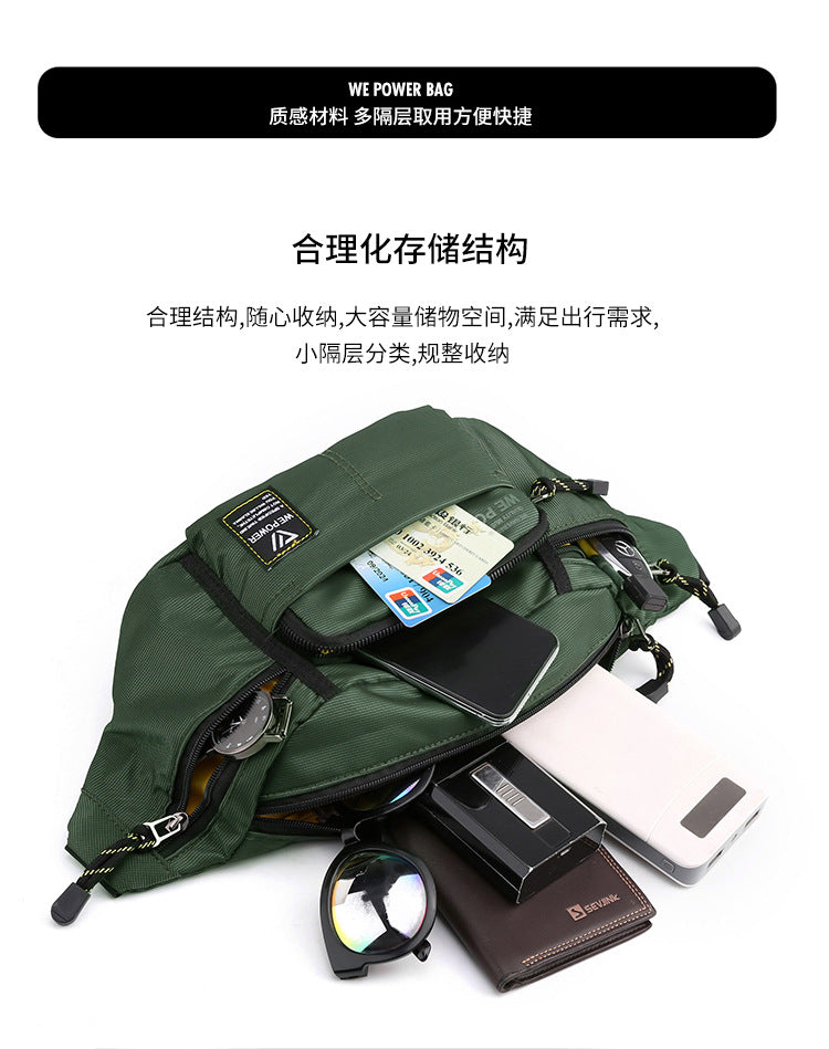 Wholesale New Fashion Chest Bag Outdoor Sports Waist Bag Mobile Phone Bag Men's Casual Crossbody Bag Cashier Bag Simple Backpack