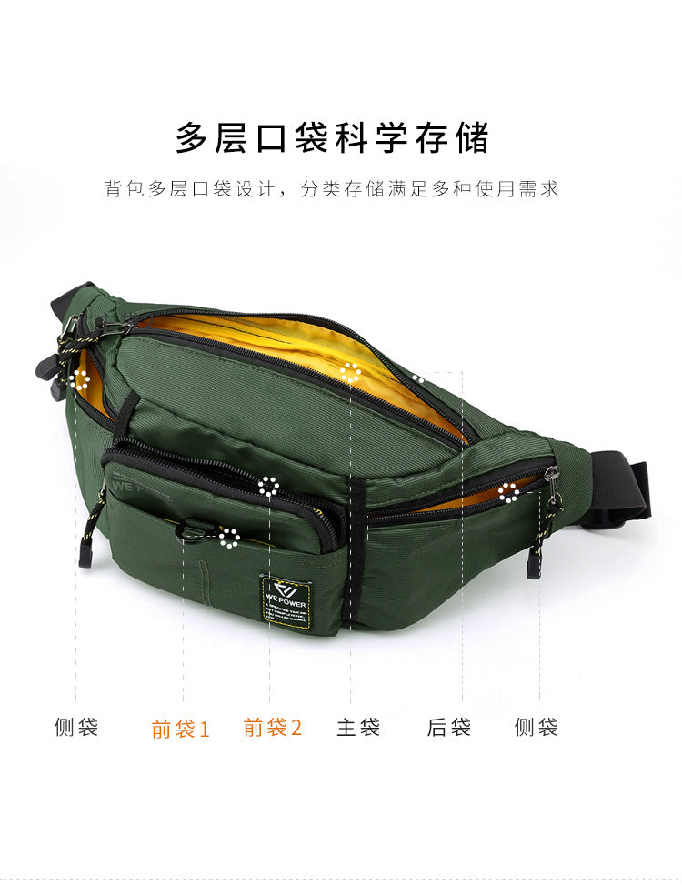 Wholesale New Fashion Chest Bag Outdoor Sports Waist Bag Mobile Phone Bag Men's Casual Crossbody Bag Cashier Bag Simple Backpack
